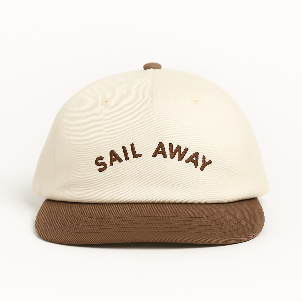 Sail Away Two-Tone Cap  (Natural/ Walnut)