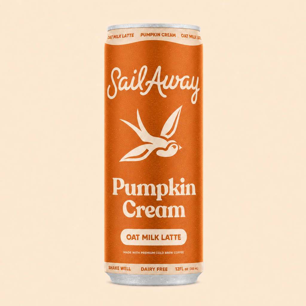 Sail Away Pumpkin Cream Oat Milk Latte can